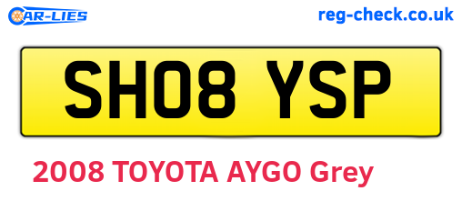 SH08YSP are the vehicle registration plates.