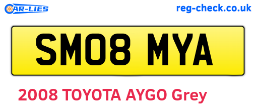 SM08MYA are the vehicle registration plates.