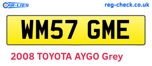 WM57GME are the vehicle registration plates.
