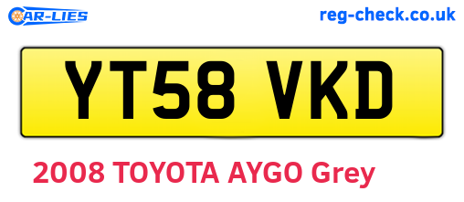 YT58VKD are the vehicle registration plates.