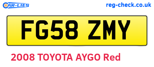 FG58ZMY are the vehicle registration plates.