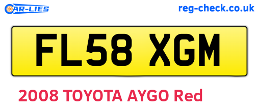 FL58XGM are the vehicle registration plates.