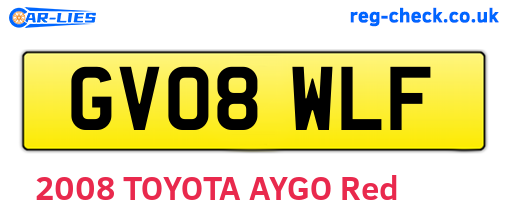 GV08WLF are the vehicle registration plates.