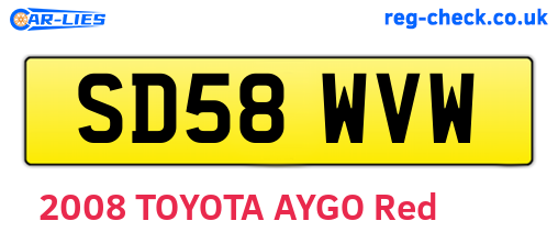SD58WVW are the vehicle registration plates.