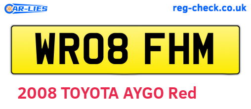 WR08FHM are the vehicle registration plates.