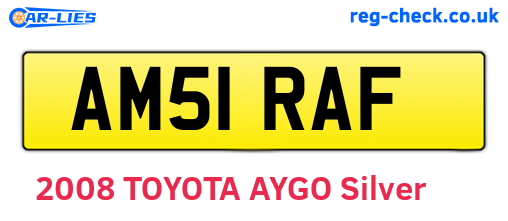 AM51RAF are the vehicle registration plates.