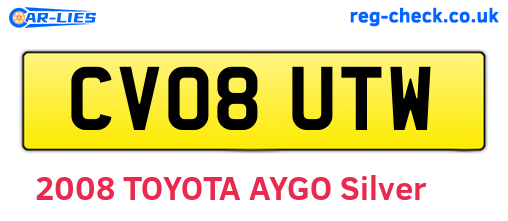 CV08UTW are the vehicle registration plates.