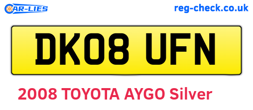 DK08UFN are the vehicle registration plates.