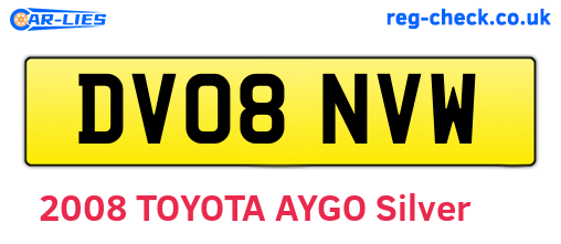 DV08NVW are the vehicle registration plates.