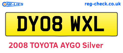 DY08WXL are the vehicle registration plates.