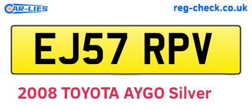 EJ57RPV are the vehicle registration plates.