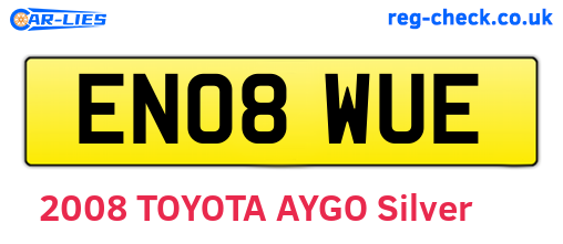 EN08WUE are the vehicle registration plates.