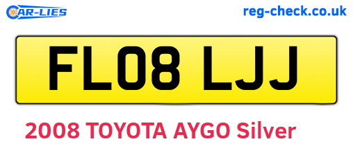 FL08LJJ are the vehicle registration plates.