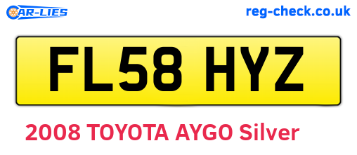FL58HYZ are the vehicle registration plates.