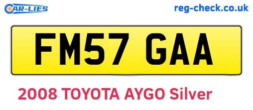 FM57GAA are the vehicle registration plates.