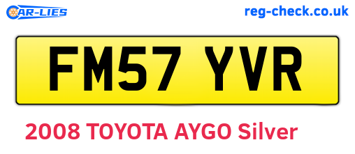 FM57YVR are the vehicle registration plates.