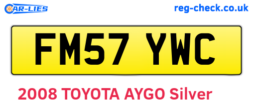 FM57YWC are the vehicle registration plates.