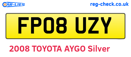 FP08UZY are the vehicle registration plates.