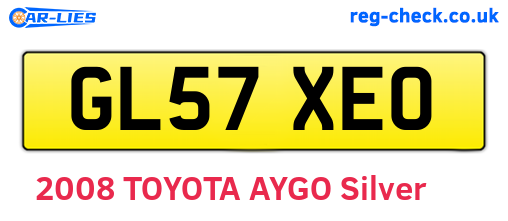 GL57XEO are the vehicle registration plates.