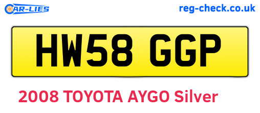 HW58GGP are the vehicle registration plates.