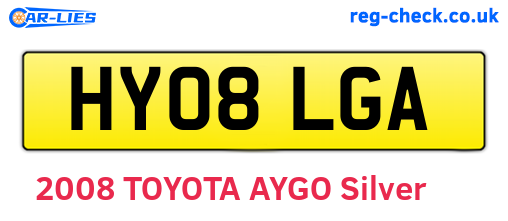 HY08LGA are the vehicle registration plates.