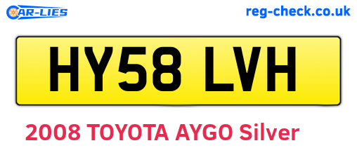 HY58LVH are the vehicle registration plates.