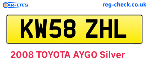 KW58ZHL are the vehicle registration plates.