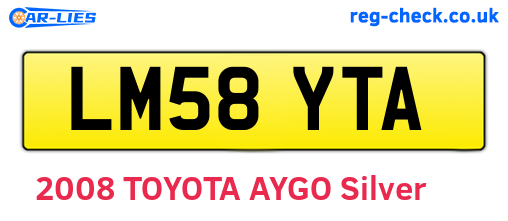 LM58YTA are the vehicle registration plates.