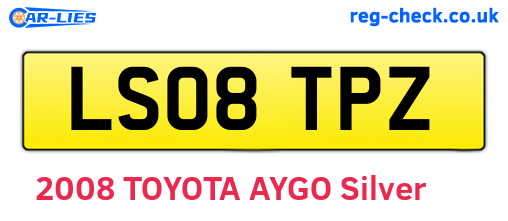 LS08TPZ are the vehicle registration plates.