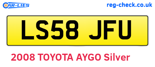 LS58JFU are the vehicle registration plates.