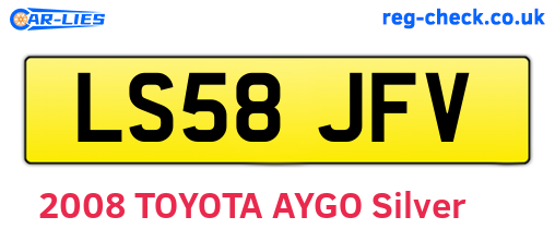 LS58JFV are the vehicle registration plates.