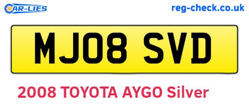 MJ08SVD are the vehicle registration plates.
