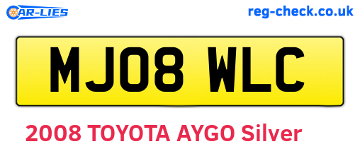 MJ08WLC are the vehicle registration plates.