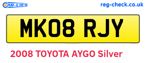 MK08RJY are the vehicle registration plates.