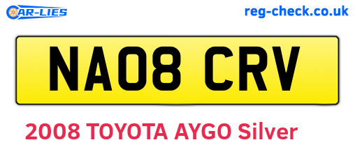 NA08CRV are the vehicle registration plates.