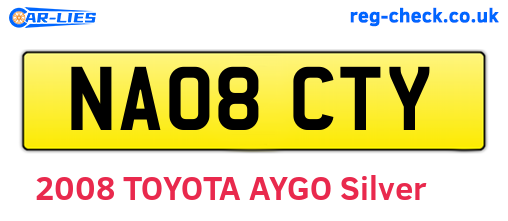 NA08CTY are the vehicle registration plates.