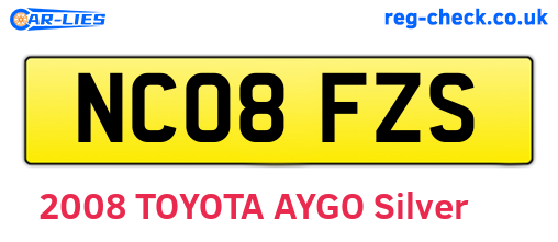 NC08FZS are the vehicle registration plates.