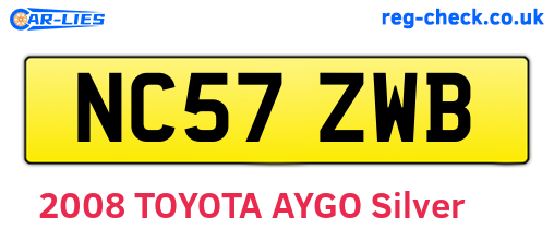 NC57ZWB are the vehicle registration plates.