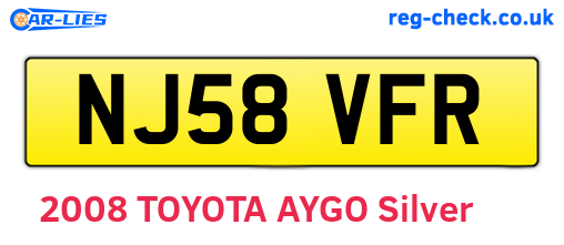 NJ58VFR are the vehicle registration plates.