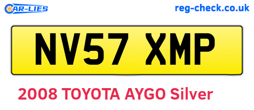 NV57XMP are the vehicle registration plates.