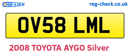 OV58LML are the vehicle registration plates.
