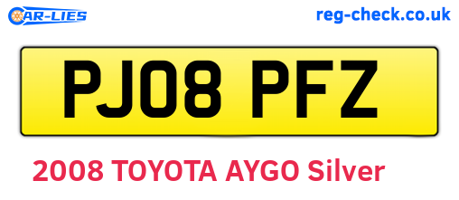 PJ08PFZ are the vehicle registration plates.