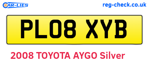 PL08XYB are the vehicle registration plates.
