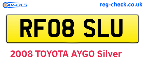 RF08SLU are the vehicle registration plates.