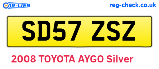 SD57ZSZ are the vehicle registration plates.
