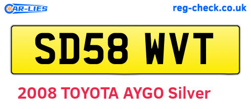 SD58WVT are the vehicle registration plates.