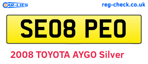 SE08PEO are the vehicle registration plates.