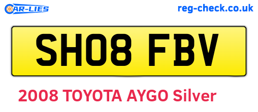 SH08FBV are the vehicle registration plates.