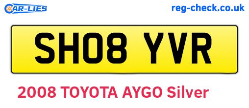 SH08YVR are the vehicle registration plates.