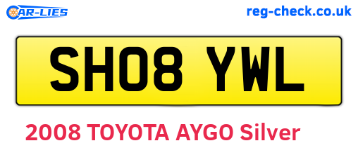 SH08YWL are the vehicle registration plates.